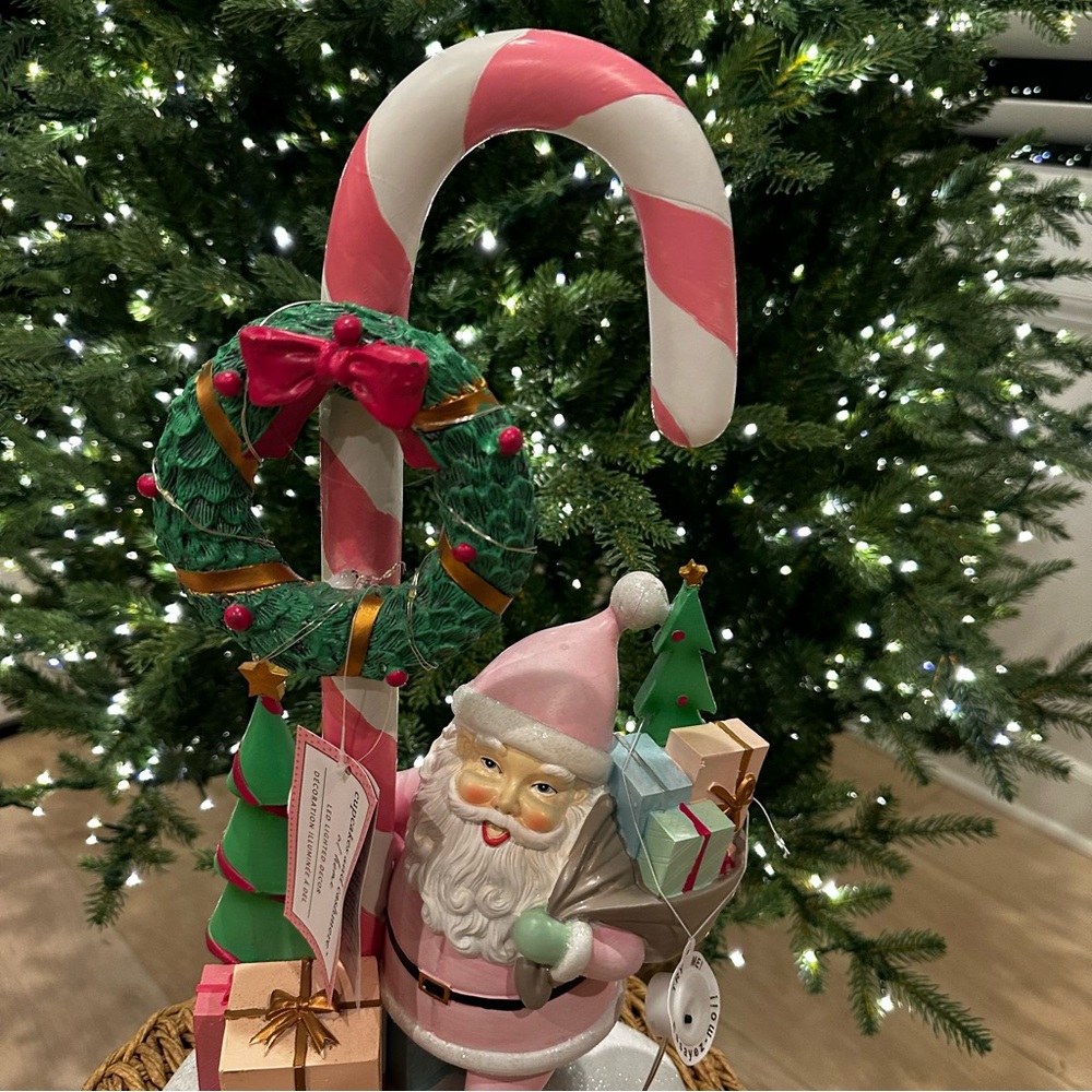 Cupcakes & Cashmere Santa candy cane figure sculpture Christmas Holiday - Picture 15 of 17